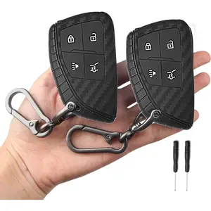 2 Pcs for Chevy Key Fob Cover,4 Buttons Silicone for Chevrolet Key Fob Cover,Compatible with 2025 2024 2023 Chevy Colorado Equinox Silverado GMC Canyon Sierra with Keychain