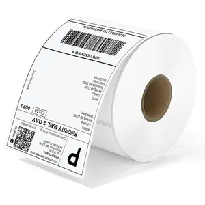 4x6 Direct Thermal Shipping Labels, 500 Labels per Roll, Waterproof BPA/BPS Free Sticker Paper with Strong Adhesive & Perforation, Compatible with Most Thermal Label Printers, 1/2/4/8 Rolls