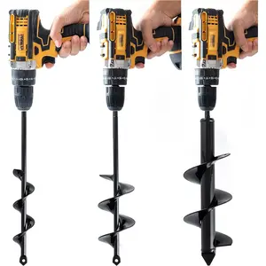 Set 3 (1.6x16, 2.6x16, 3.5x16) Solid Shaft Auger Drill Bit for Planting - Easy Planter Garden Auger - Bulb & Bedding  Augers -  Hole Digger for 3/8" Hex Drive Drill