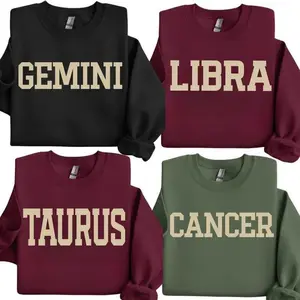 Full 12 Zodiac Sweatshirt Collection – Astrology Sign Crewneck for Men and Women, Cozy Horoscope Pullover with Bold C...