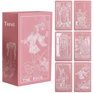 Erbacan Classic Pink Tarot Cards with Guidebook - Tarot Cards for Beginners