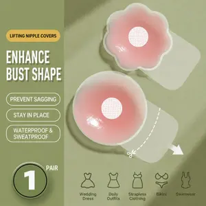 Silicone Lift Nipple Pasties, Invisible Anti Sagging Breast Pads For Women, Gathering Anti Bump Stickers Suitable For Wedding Dresses And Sling Outfits SummerVibes