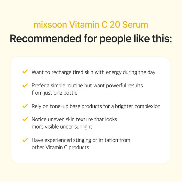 [mixsoon] Brightening & Radiance set | Bean Toner Pad+Bean Eye Cream+Vitamin C Cream+Vitamin C 2.0 Serum+Bean Sunscreen SPF 50