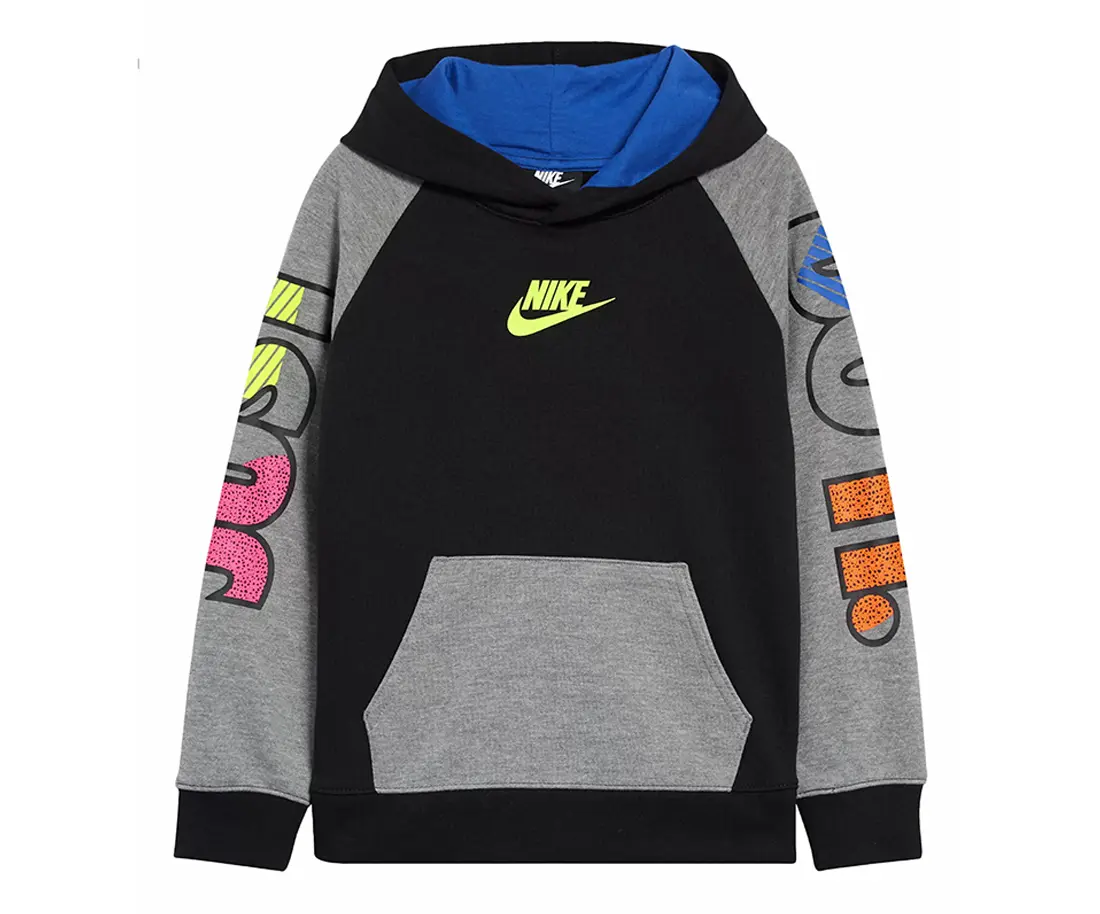 Nike Boys' Long Sleeve Colorblock Graphic Hoodie-Jumper, Sporty Chic Casual Wear, Sports & Outdoor Active Sportswear Top
