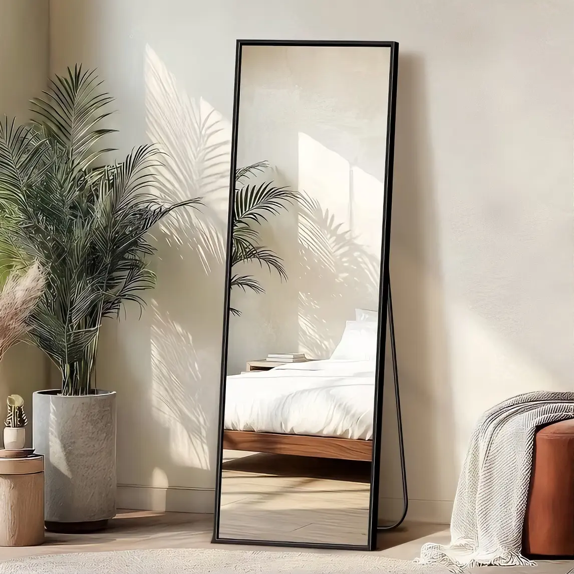 Max Full Length Mirror 56" x 15" Full Body Standing Mirror Rectangle Floor Mirror