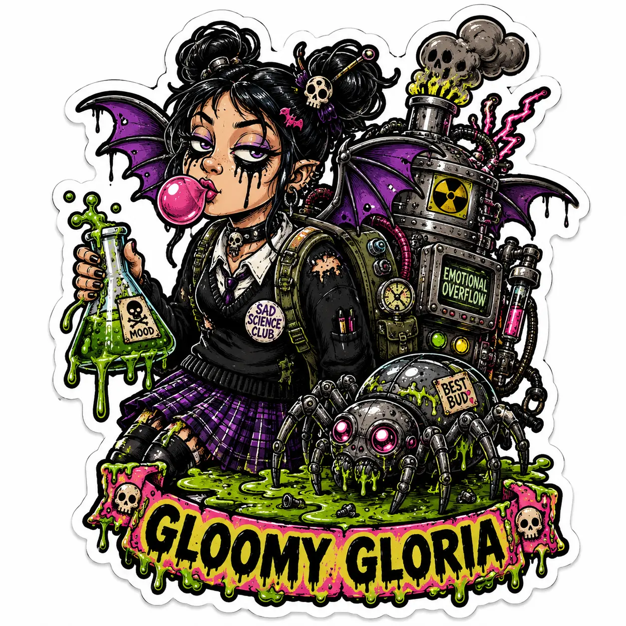 Retro Gross-Out Monster Sticker Pack | Horror Cartoon Vinyl Decals
