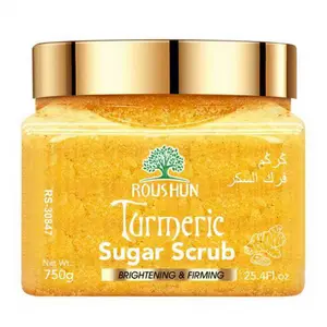 ROUSHUN Turmeric sugar scrub Large capacity family pack body scrub gently and deeply cleanses the skin,for face,body Facial Sugar Scrub Brightening Scrub