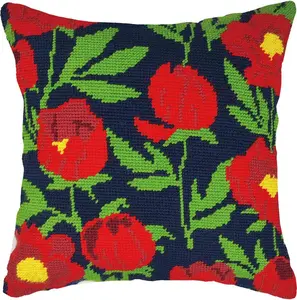 Needlepoint Pillow Kit - Red Tulips