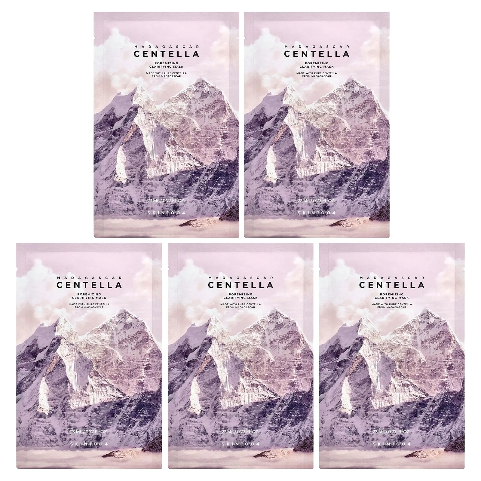 SKIN1004 Madagascar Centella, Poremizing Clarifying Beauty Mask, 5 Sheets, 0.77 fl oz (23 ml) Each