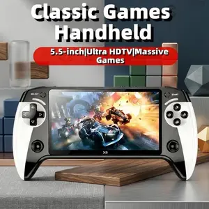 2026 New X9 Classic Game Console, Includes Controller, Supports 10 Retro Emulators, 5.5 Inch HD Screen, Enhanced Performance, Perfect Gift