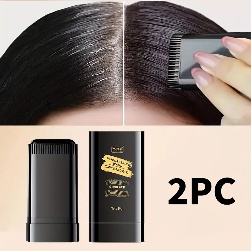 Waterproof Temporary Hair Dye Stick, 2pcs/set Easy Application Portable Design, Long-lasting Color without Fading, Perfect for Root Touch Up, Touch-ups & Highlights, Haircare Hairdye