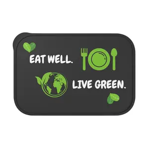 Eco-Friendly Bento Box - Eat Well, Live Green! Sustainable Lunch Container, Food Storage, Meal Prep, On-the-Go Lunch, Reusable Utensils