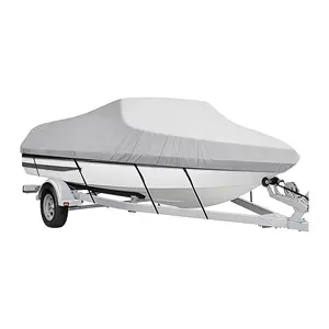 800D Oxford Cloth Boat Cover, Heavy Duty Pontoon Boat Cover, Waterproof UV Resistant Boat Cover, Snap-On Buckle Pontoon Cover