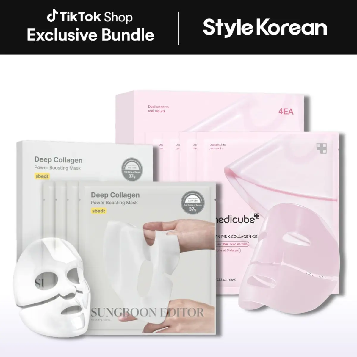 [StyleKorean] Best Gel Mask Duo : Overnight Glass-Glaze Set (sungboon editor deep collagen mask, medicube pdrn pink collagen gel mask)