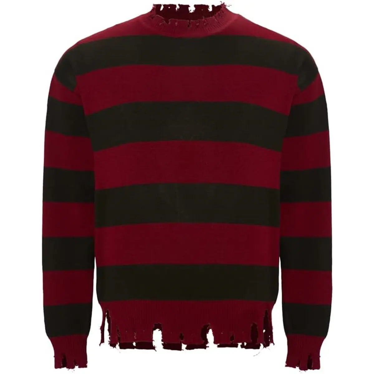 Unisex Freddy Cosplay Costume Knit Sweater Long Sleeve Striped Jumper Pullover