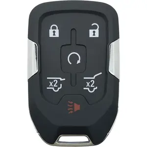 Replacement Key Fob Cover Case For Suburban,Tahoe 2015 2016 2017 2018 2019 2020 Yukon Keyless Entry Smart Remote Key Fob Shell (Black)