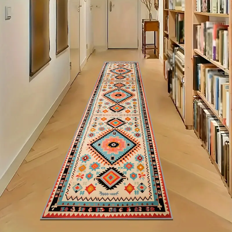 Joyfinity Golden Velvet Moroccan Style Indoor Carpet - Rubber-Backed, Machine Washable, Soft-Touch Decorative Long Floor Rug for Kitchen, Bedroom Bedside