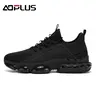 Summer men's new fly-ribbed breathable sports shoes, comfortable air-cushioned men's shoes, anti-slip rubber sole fitness and exercise shoes, suitable for all seasons' casual wear