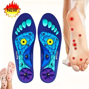 1 pair Magnetic Acupoint Massage Insole - Soft Elastic EVA Material, Arch Support & Shock Absorption, Breathable Non-Slip Design, Ergonomic Cuttable Unisex Insoles for Feet, Comfortable Massage Experience, Foot Massager