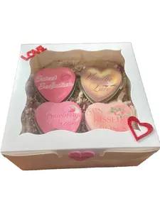 Love Is In The Air Gift Set | Set of 4 Heart Shaped 2 oz Natural Soy Wax Candles | Candles That Tickle Your Senses | Valentine's Day | Handmade