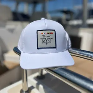 Top Tier Yachts 5 Panel Hat: White