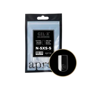APRES Gel-X Natural Square Extra Short 2.0 Refill Bag Size 5