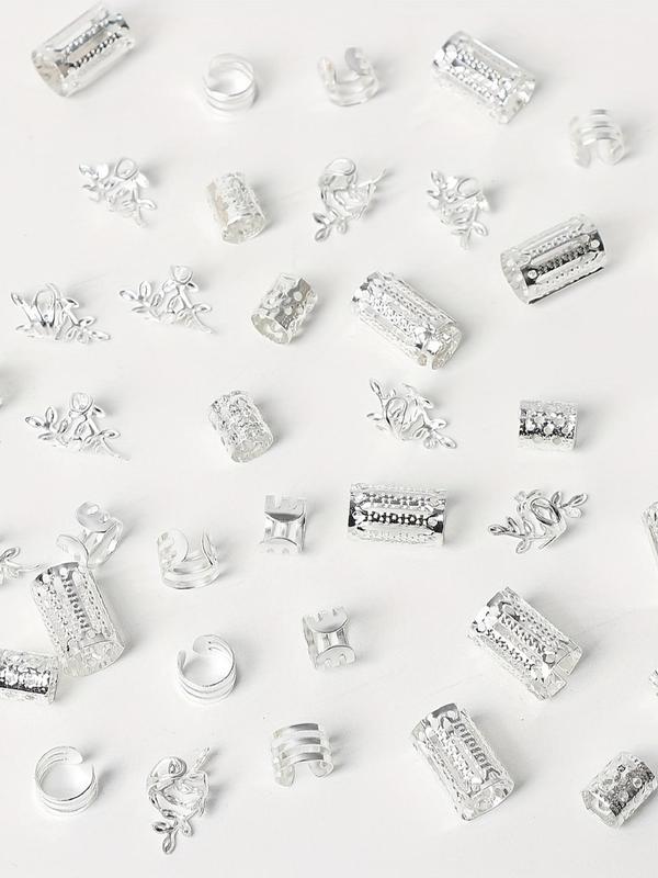 Hair Jewelry for Braids Accessories,Pirate Costume Women Accessories, Hair Beads for Braids, Gold Silver Hair Accessories, Braids Rings Cuffs Clips for Dreadlock Accessories Dreadlock Beads Metal Hair Clips Decoration