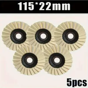 Five-Piece Felt Polishing Wheel Pad Set, 11.43cm Polishing Wheels, Ideal for Metal Rust Removal, Scratch Repair, Mirror Polish, Surface Treatment