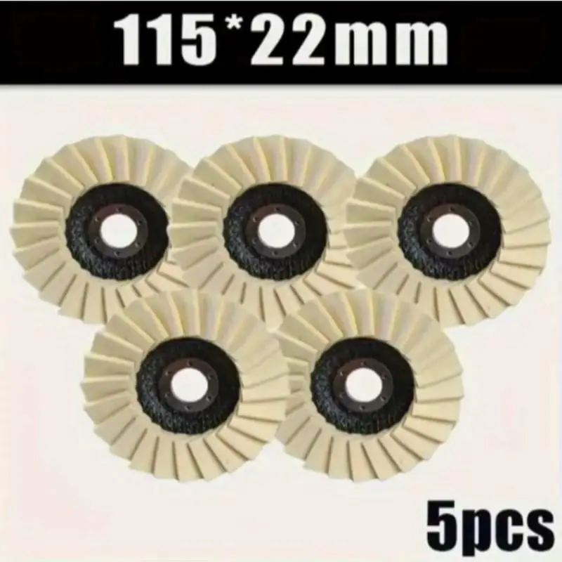 Five-Piece Felt Polishing Wheel Pad Set, 11.43cm Polishing Wheels, Buffing Wheels, Ideal for Automotive Detailing, Metal Rust Removal, Scratch Repair, Mirror Polish, Surface Treatment, Car Polisher Tool