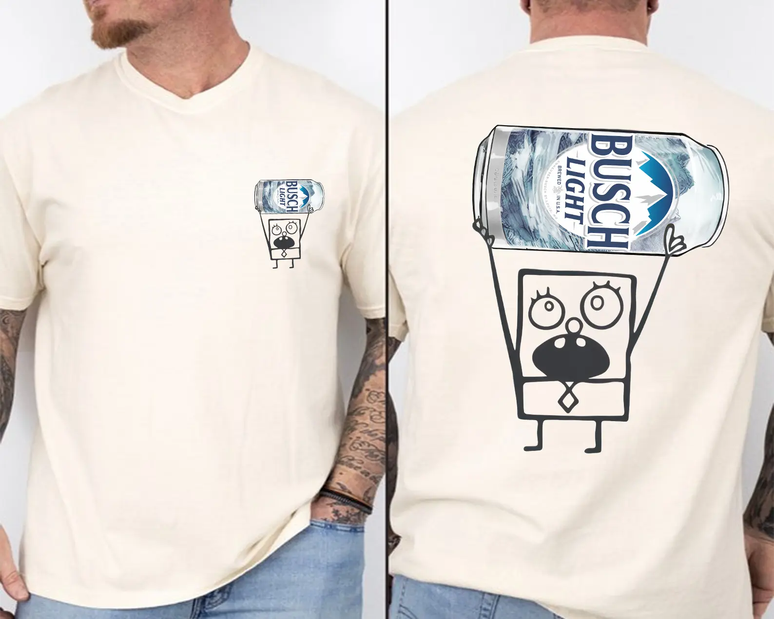 Doodlebob drink 2 sides t-shirt, Funny drinking t-shirt, Summer Drink Tee