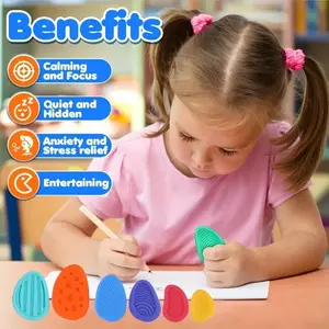 6-Pack Random Color Sensory Stones Silicone Texture Stress Relief Toys, Perfect for Christmas New Year Day Birthday Gifts