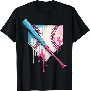 Ice Cream Drip Baseball Bat Home Plate With Sprinkles Drip Unisex T-Shirt Cotton Menswear Man Classic