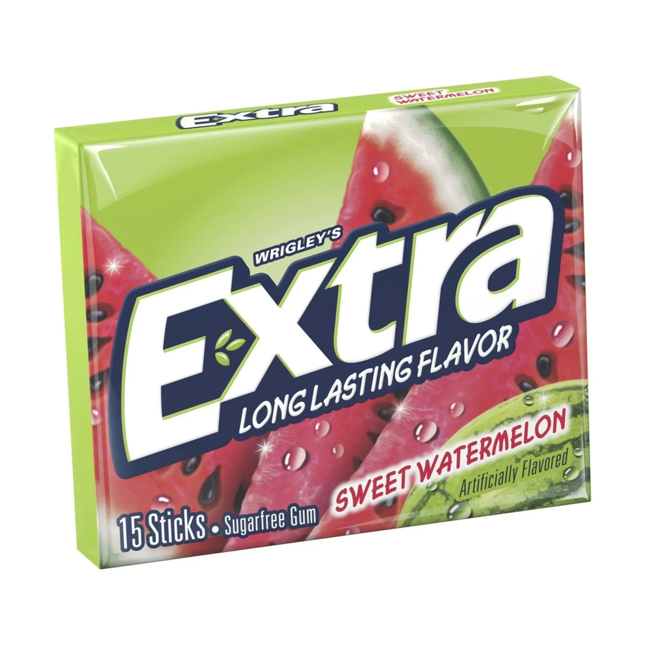 Wrigley's Extra Sugar-Free Watermelon Chewing & Bubble Gum - 2 Compact Pocket-Size Packs, Sodium-Free Convenient Snack Candy, 15ct Juicy Mints