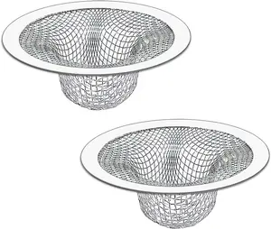 2PCS Tub Drain Hair Catcher - 2.75 Inch Shower Drain Mesh Strainer, Stainless Steel Shower Bathtub Drain Cover, Bathroom Sink Strainer Filter Basket for Bathroom Sink, Wash Basin Floor Drain Seatery