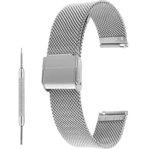 Milanese Mesh Watch Bands, Quick Release Replacement Watch Straps Adjustable Stainless Steel Watchbands for Men Women Universal Metal Mesh Straps