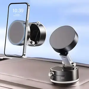 Vacuum Suction Cup Magnetic Car Phone Holder Double-Sided Foldable Magnetic Auto Phone Bracket For Car Interior Accessories Compact Durable