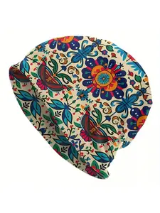 Mexican Floral Design Unique Design Outdoor Bonnet Hats Men‘s Skullies Beanies Hat Cap Hip Hop Caps For Running Dance and Climbing