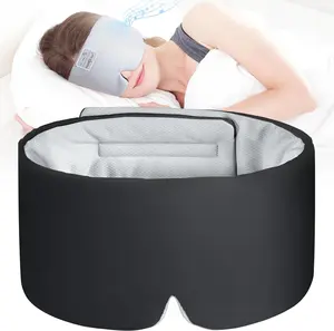 MUSICOZY Ice Silk Sleep Headphones with Bluetooth 5.4 Mask, Eye Mask for Sleeping in Total Darkness, Breathable & Light-Blocking,Noise-Reducing,Ultra-Thin Stereo Speakers,Ergonomic & Rechargeable,Adjustable,Gifts,Stress relief artifact
