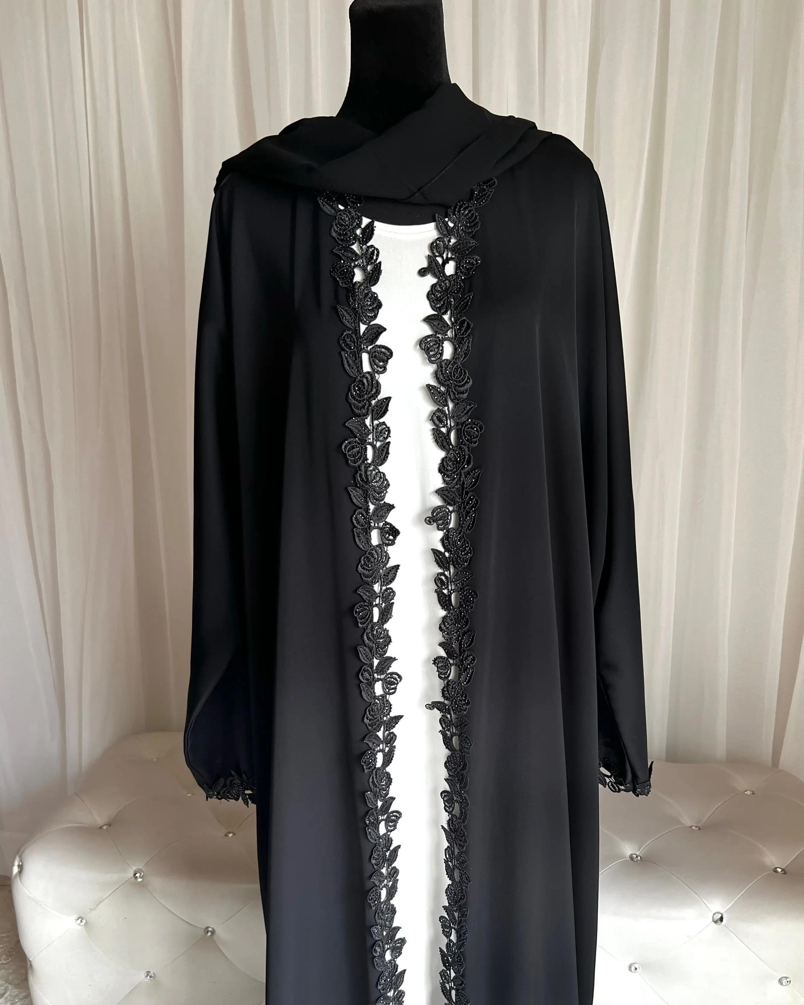Anita open Abaya with Lace