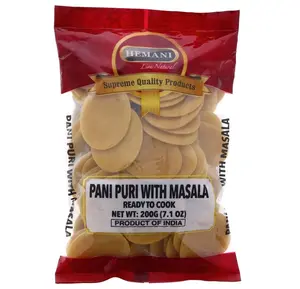 HEMANI Pani Puri - Coins - Comes with Masala - Ready to Cook - 200g (7.1 oz) - All Natural, Vegan & Non-GMO - Indian Origin