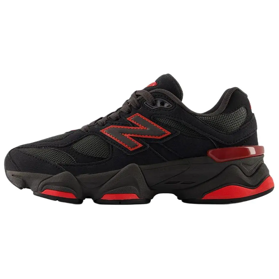 New Balance 9060 'Black Cement True Red' Youth-Women's Sports Sneakers, Training Sneakers, Casual Athletic Footwear for Running, Walking