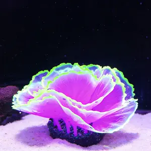 Aquarium Decorative Piece, Night Glow Fluorescent Jellyfish Coral Replica, Realistic Ocean Plant Decoration, Non-Electric Fish Tank Ornament