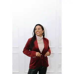 The "So Scarlet it Was Maroon" Burgundy Velvet Women's Blazer