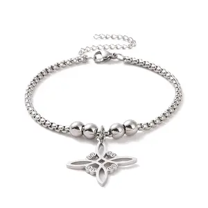 FIMENESS WITCH KNOT HANDMADE BRACELET STAINLESS STEEL NON TARNISH WITCHY JEWELRY Elegant Minimalist Bangle