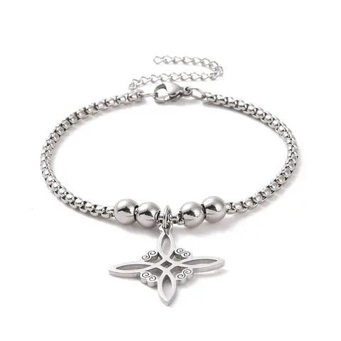 FIMENESS WITCH KNOT HANDMADE BRACELET STAINLESS STEEL NON TARNISH WITCHY JEWELRY Elegant Minimalist Bangle