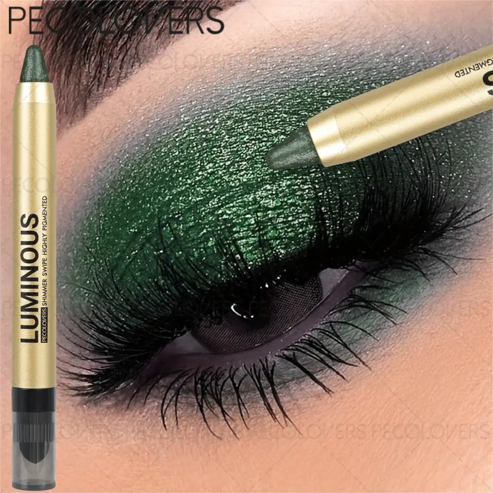 1 Pc Creamy Eyeshadow Pen, High-Pigment Eye Color, Easy-Apply Eye Crayon For Beginners And Casual Outings, Silver Shimmer And Warm Terracotta And Nude Pink, Professional Eye Makeup, Glossy Cosmetic Eyeshadow