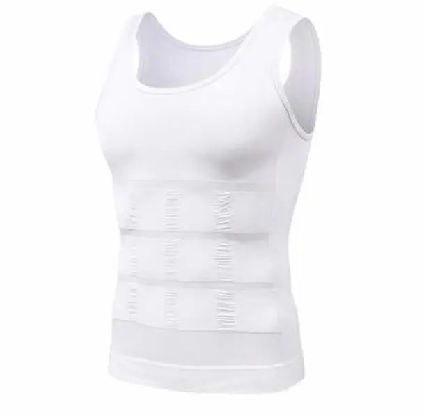 Mens Body Shaper Vest Compression Shirt Muscle Tank Tight Tummy Undershirts Breathable Athletic Sleeveless Tank Top Men Shapewear Workout Gym Running Fitness Tanks