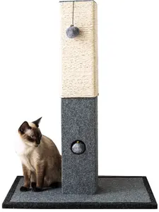 Sleek Playtime Cat Scratching Post with Interactive Toys indoor large