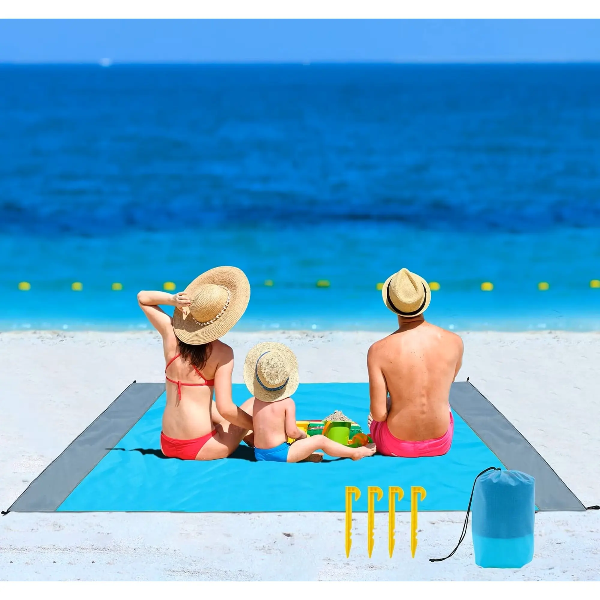Portable Waterproof Picnic Beach Mat (3-in × 78-in) - Tear-Resistant Outdoor Blanket with Storage Bag, Ideal for Picnics, Beach Trips