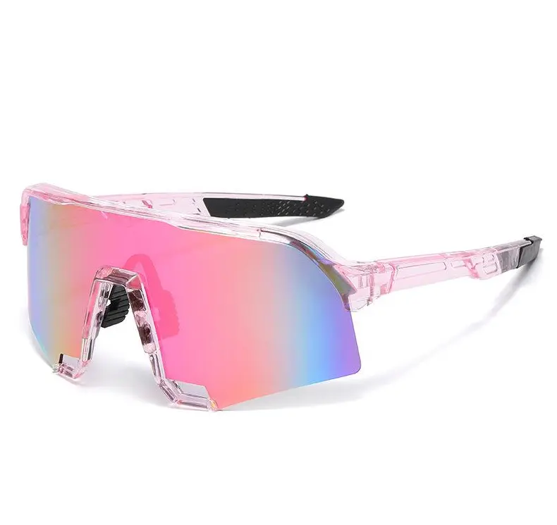 One Piece Cycling Sunglasses for Men And Women, UV400 Protection Windproof Colorful Mirrored Sports Eyewear, Comfortable Wrap Around Design Shades Suitable for MTB Road Bike Riding, Driving And Daily Outdoor Activities ,summervibes swimming goggles